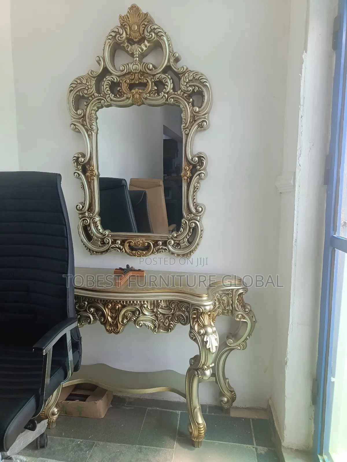 Royal Console Mirror(Gray Gold)