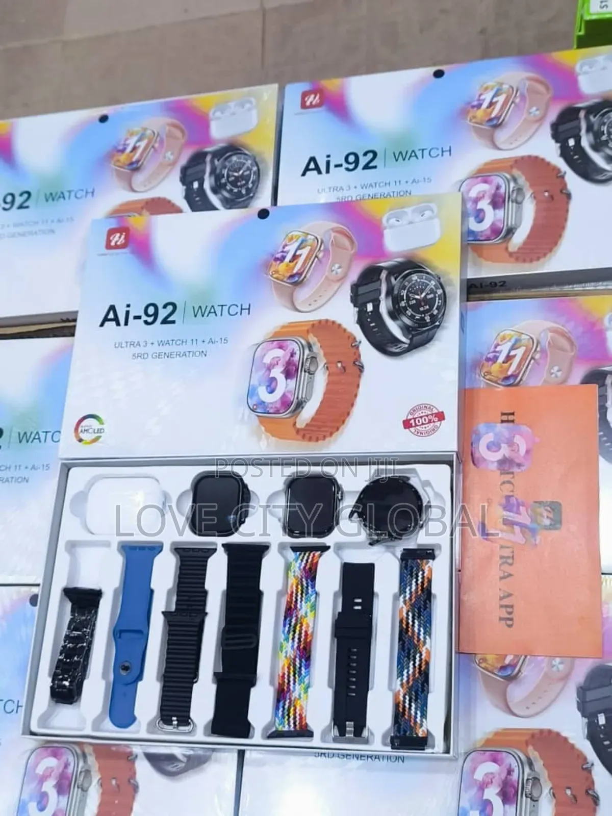 Ai-92 Smart Watch Ultra 3, Watch 11,12, 5rd Gen Airpod Amoled Display