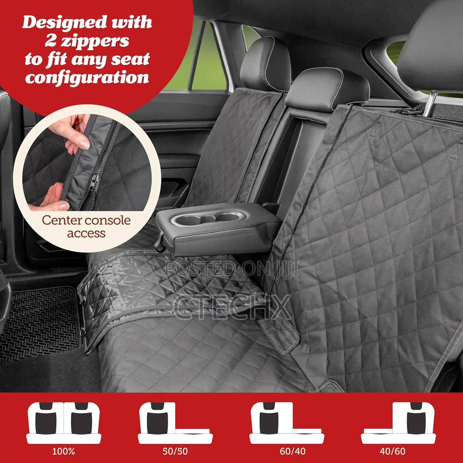Lusso Gear Waterproof Dog Car Seat Cover for Back Seat