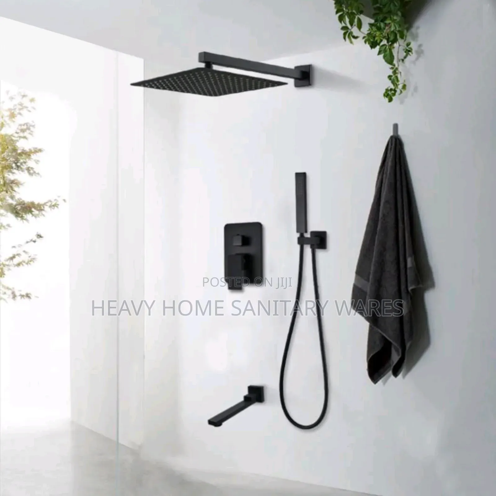 Pure Five Matt Black Condict Shower Mixer