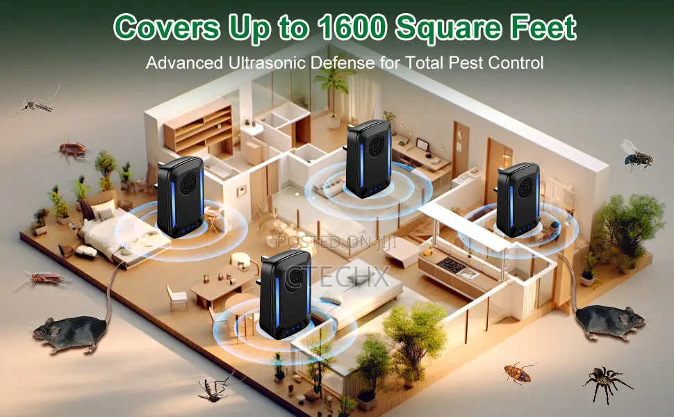 Ultrasonic Pest Repeller, Pest Control for Cockroach, Flies, Rodent