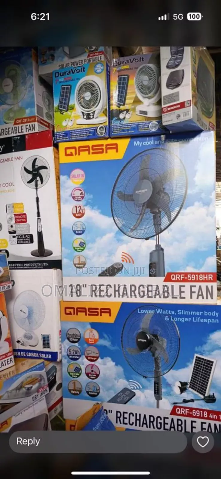 Qasa Rechargeable Standing Fan