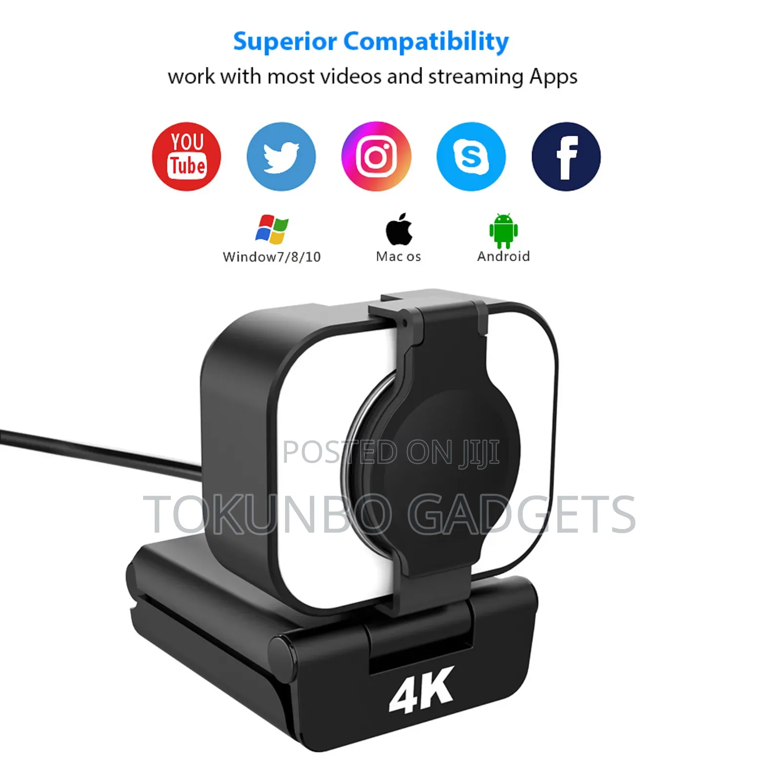 4k Ultra Cybertrack H6 Webcam With Integrated Led Light