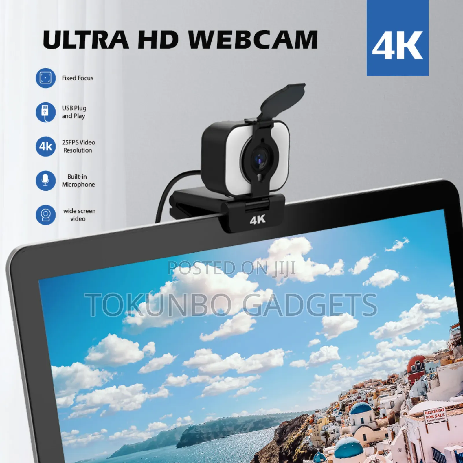 4k Ultra Cybertrack H6 Webcam With Integrated Led Light