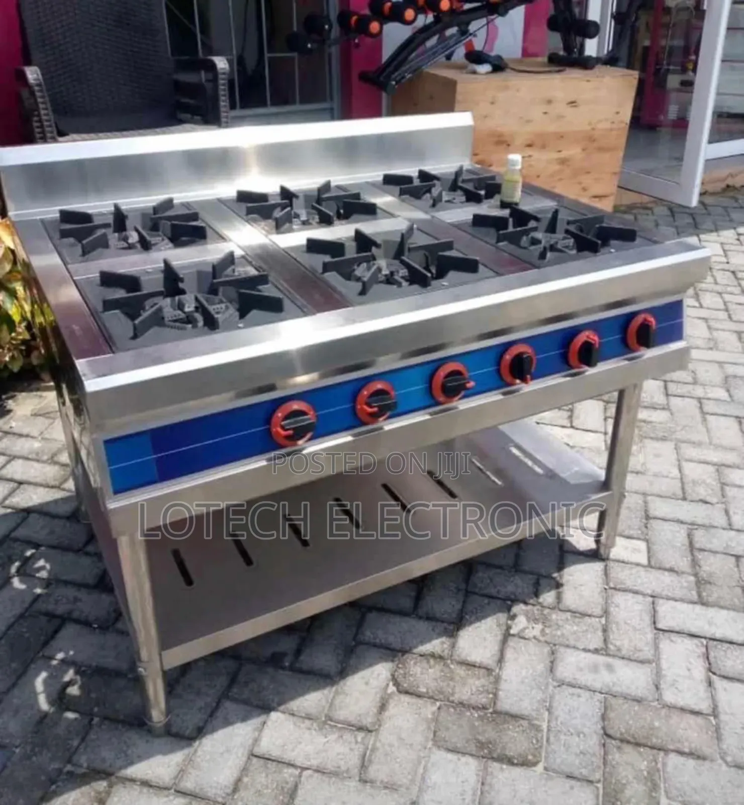 Powerful 6 Burner Industrial Gas Cooker — Heavy-Duty for Hotels