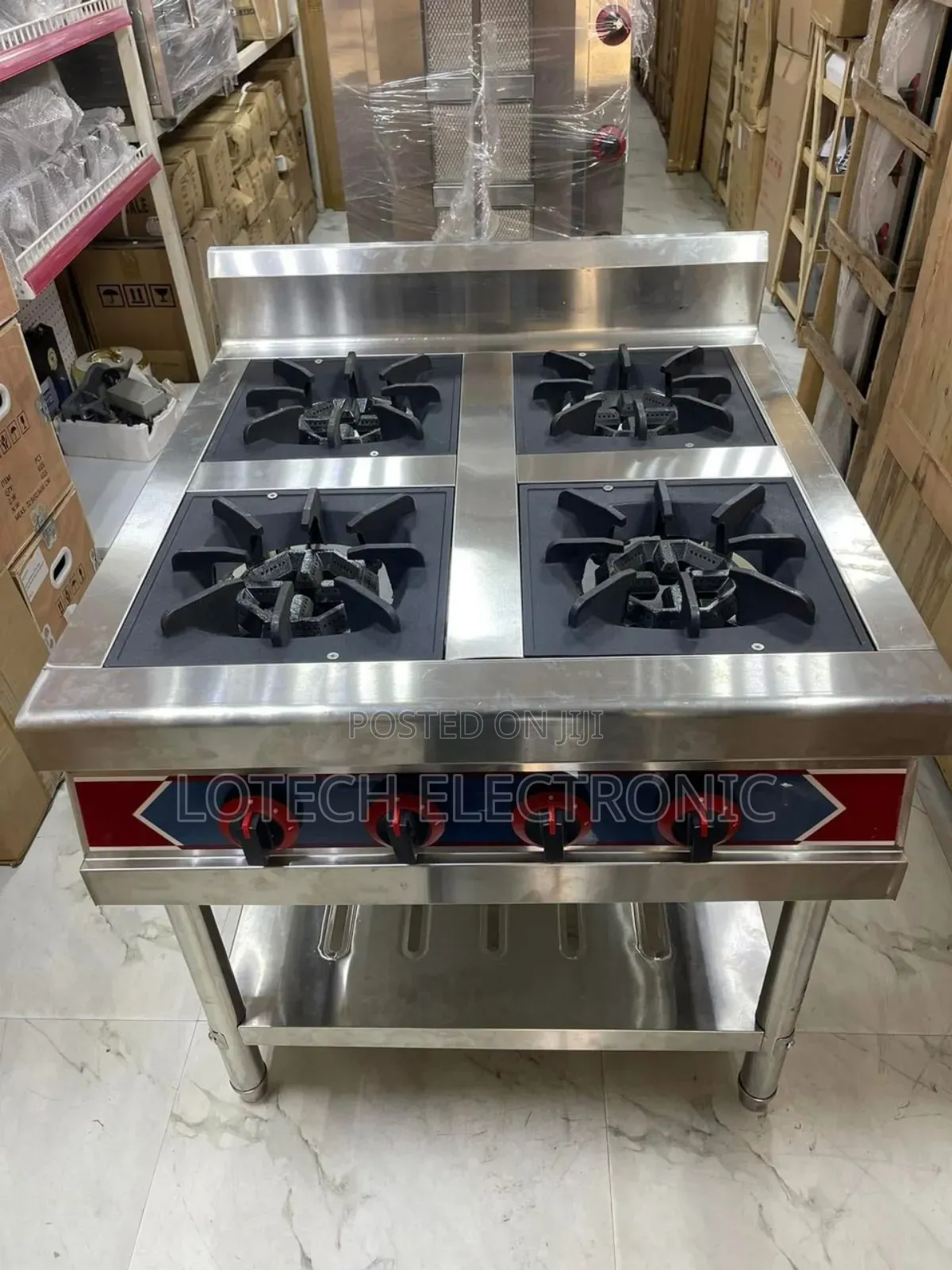 Strong 4 Burner Industrial Gas Cooker — Heavy-Duty for Restaurants