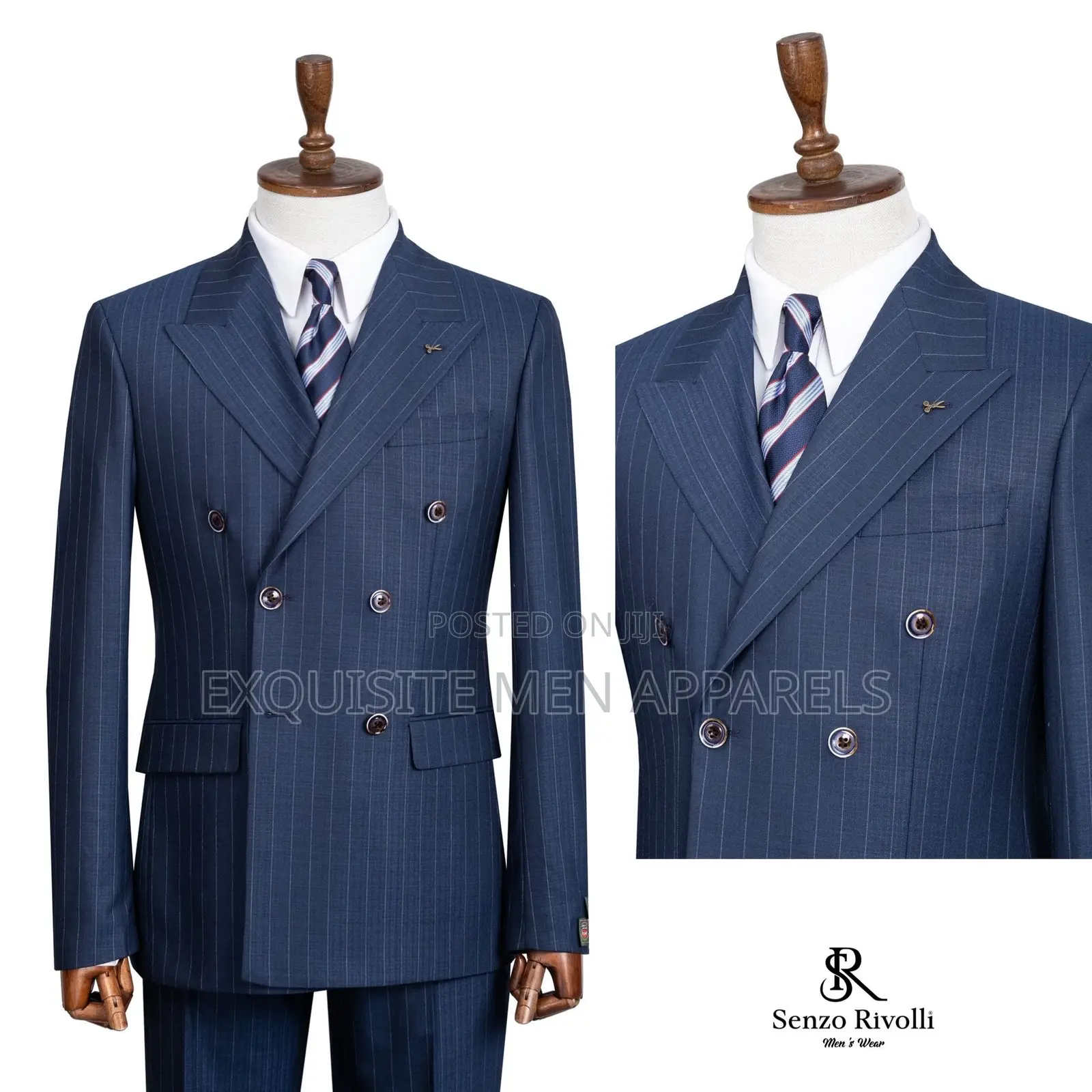 Quality Bold Stripe Plain Button Double Breasted Turkish Men’S Suit