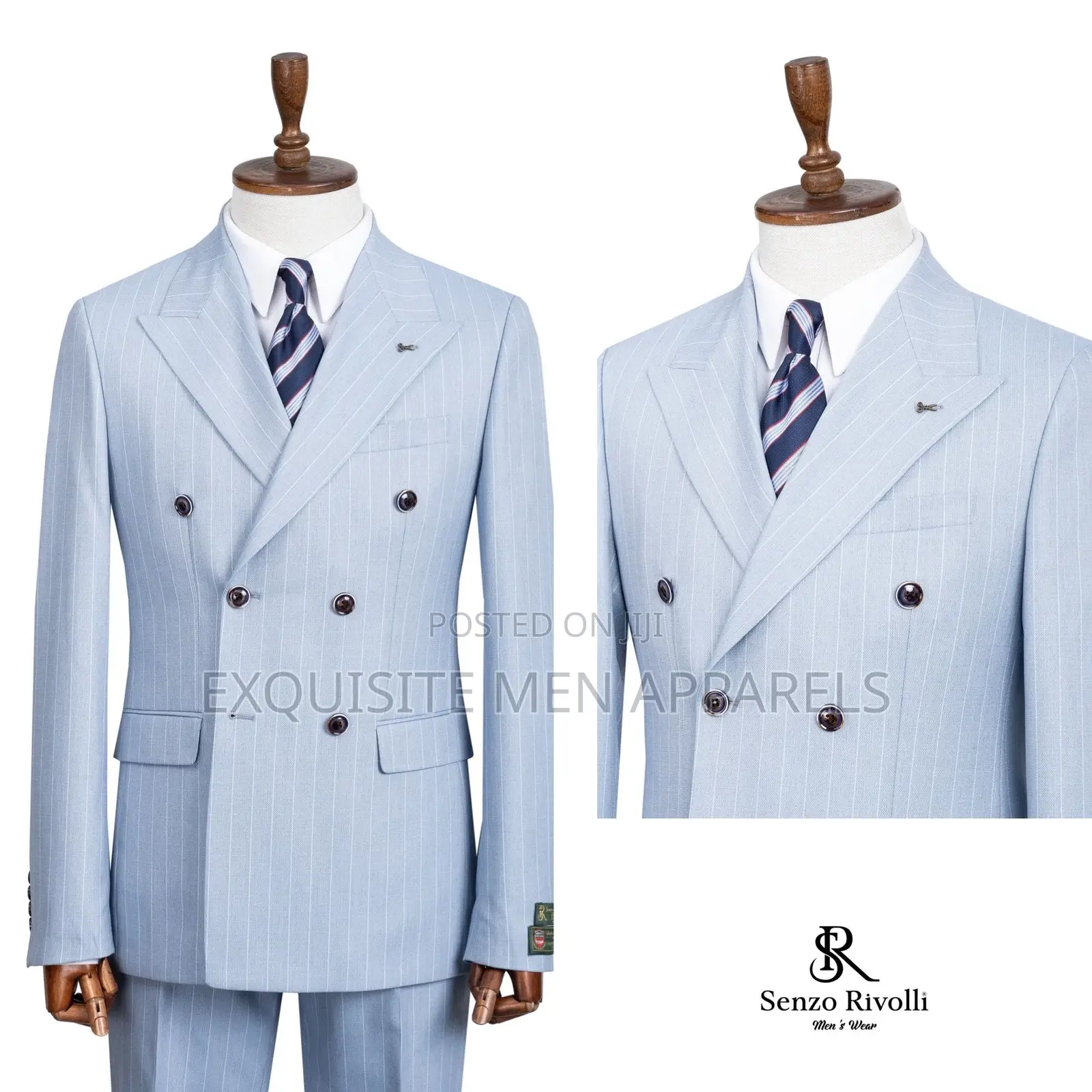 Quality Bold Stripe Plain Button Double Breasted Turkish Men’S Suit