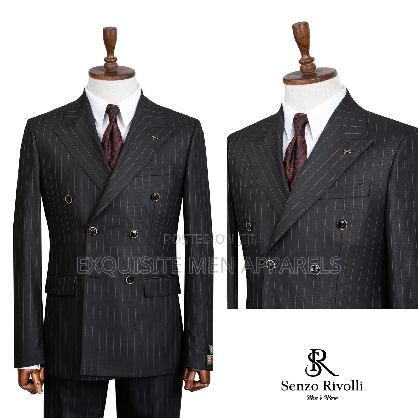 Quality Bold Stripe Plain Button Double Breasted Turkish Men’S Suit