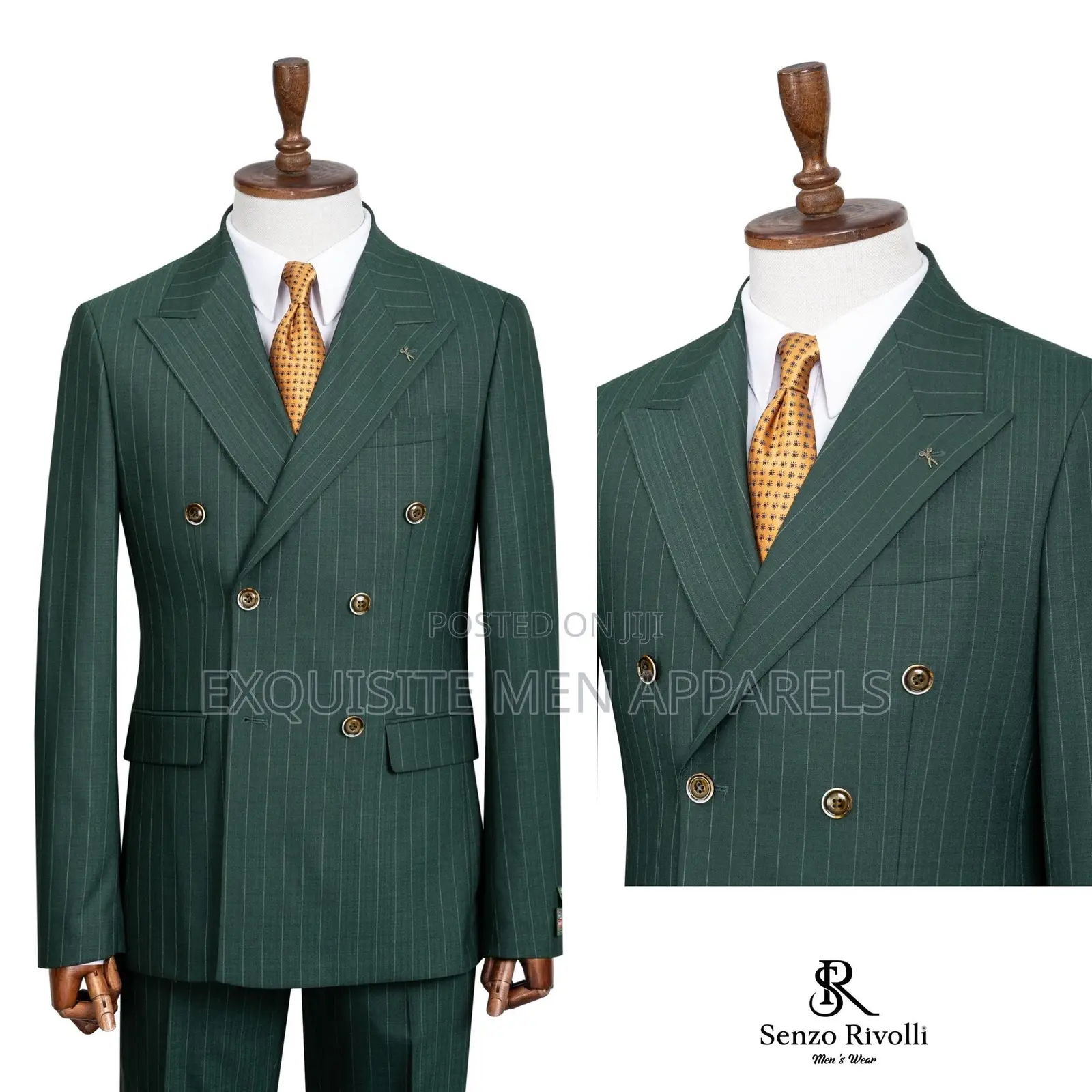 Quality Bold Stripe Plain Button Double Breasted Turkish Men’S Suit