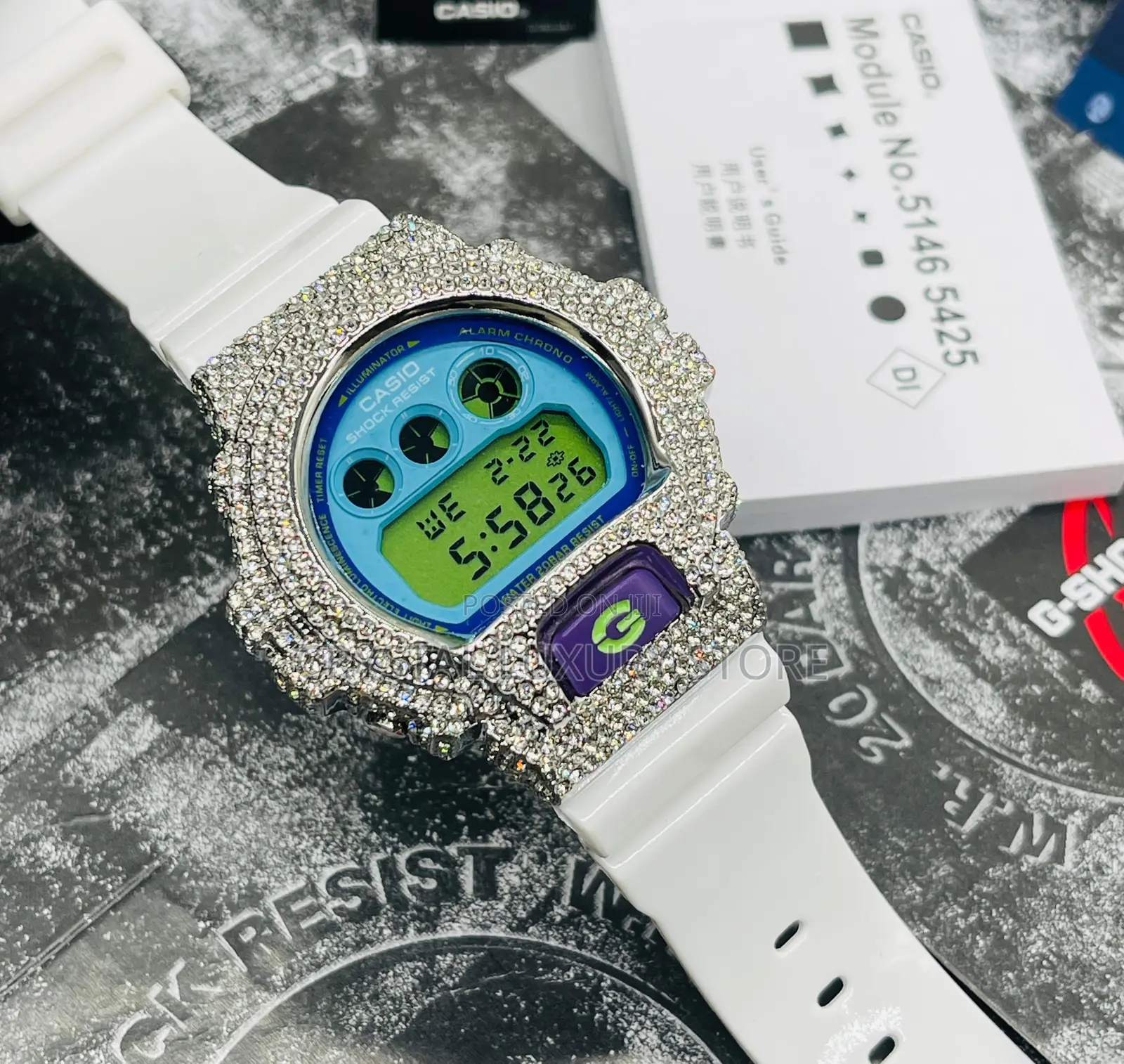 G-Shock Casio Quality Luxury Men Iced Face Water Resistance Wristwatch