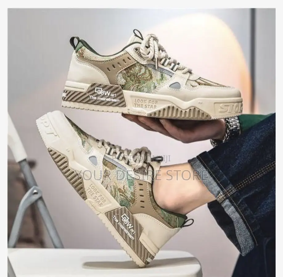 Alagzi New Young Fashion Trendy Board Shoes - Beige