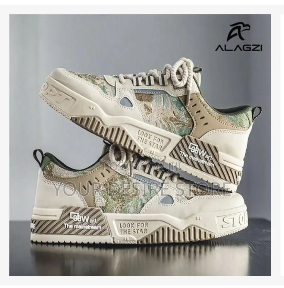 Alagzi New Young Fashion Trendy Board Shoes - Beige