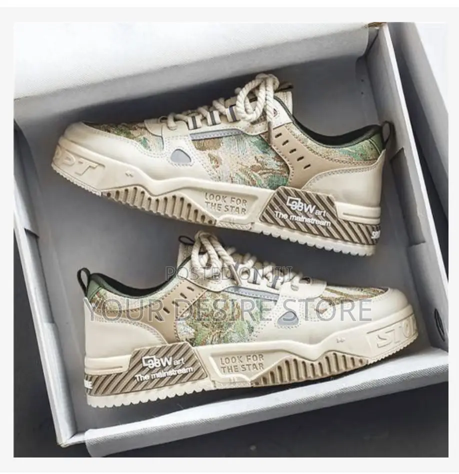 Alagzi New Young Fashion Trendy Board Shoes - Beige