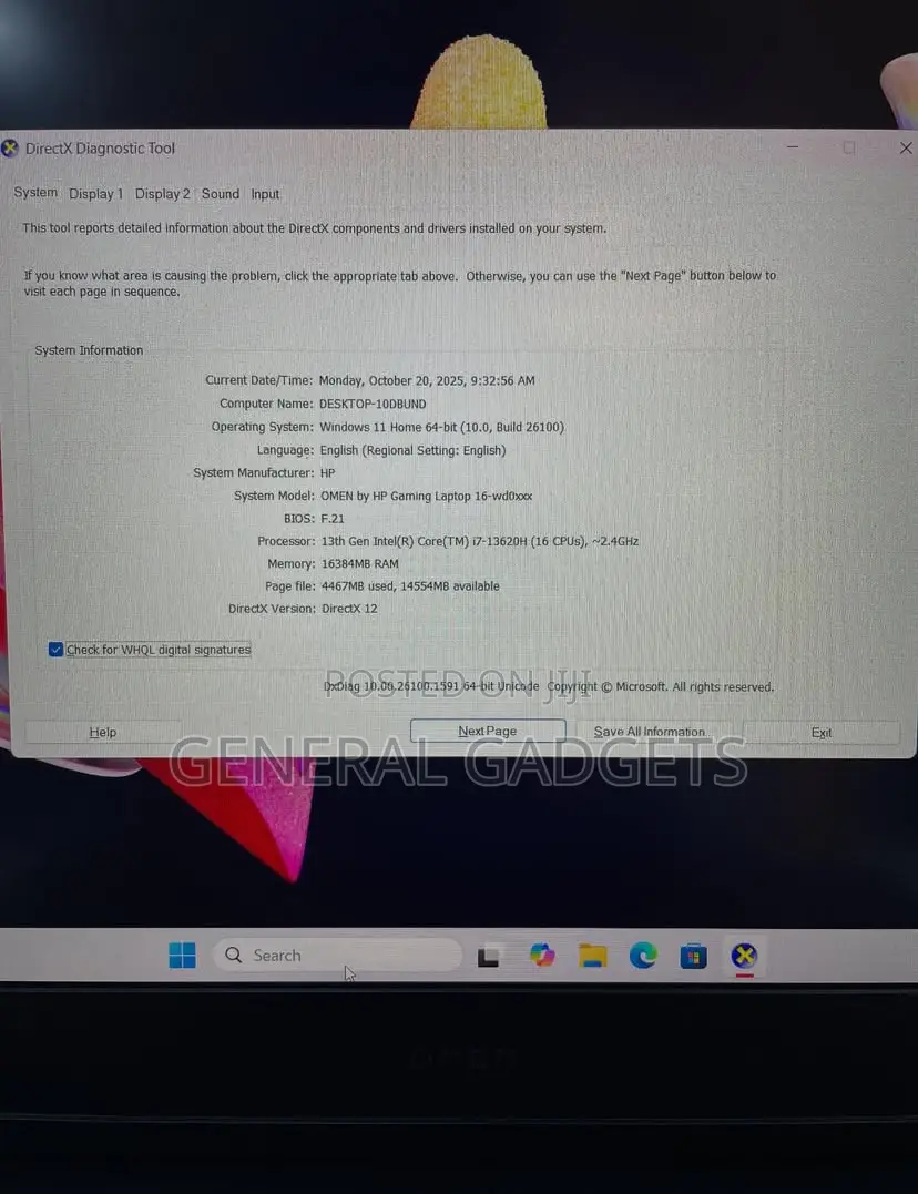 Laptop HP Omen 16 16GB Intel Core I7 SSD 1T
