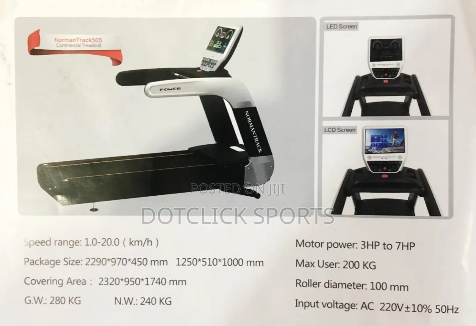 7hp Norman Track Treadmill (Commercial)