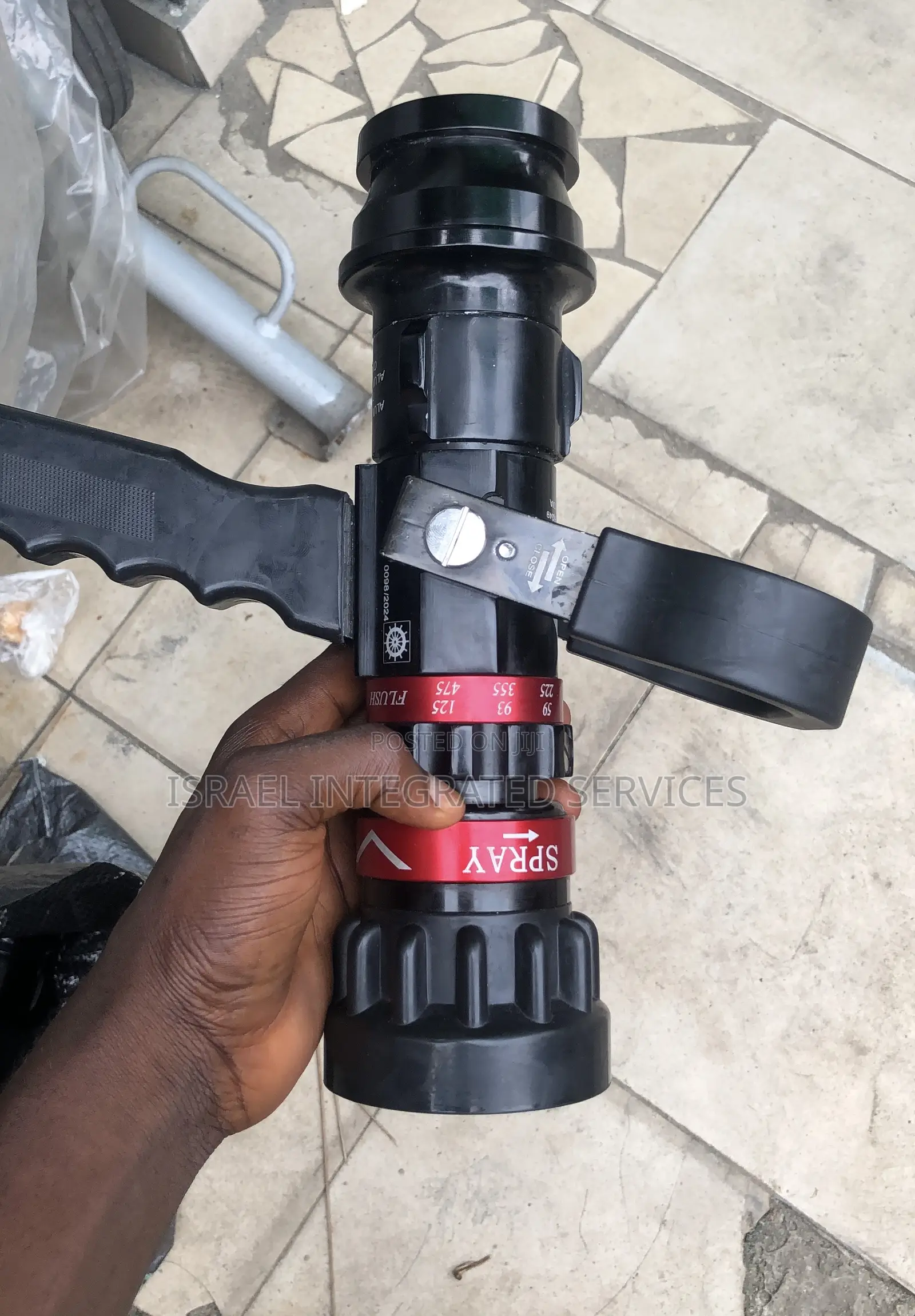 Fire Hose Gun Nozzle Black ( 2 and 1/2” ) Aluminum to Aluminum