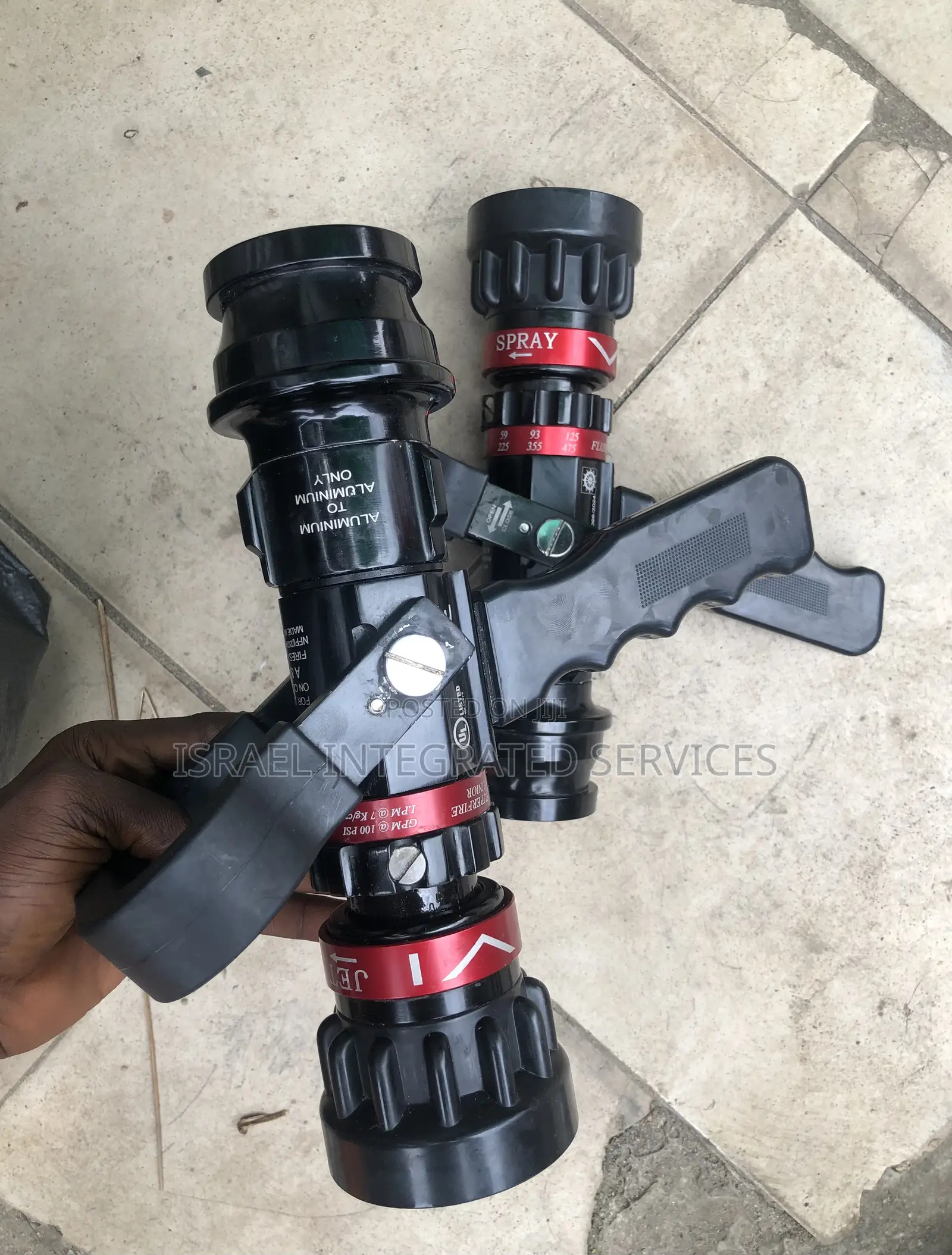 Fire Hose Gun Nozzle Black ( 2 and 1/2” ) Aluminum to Aluminum