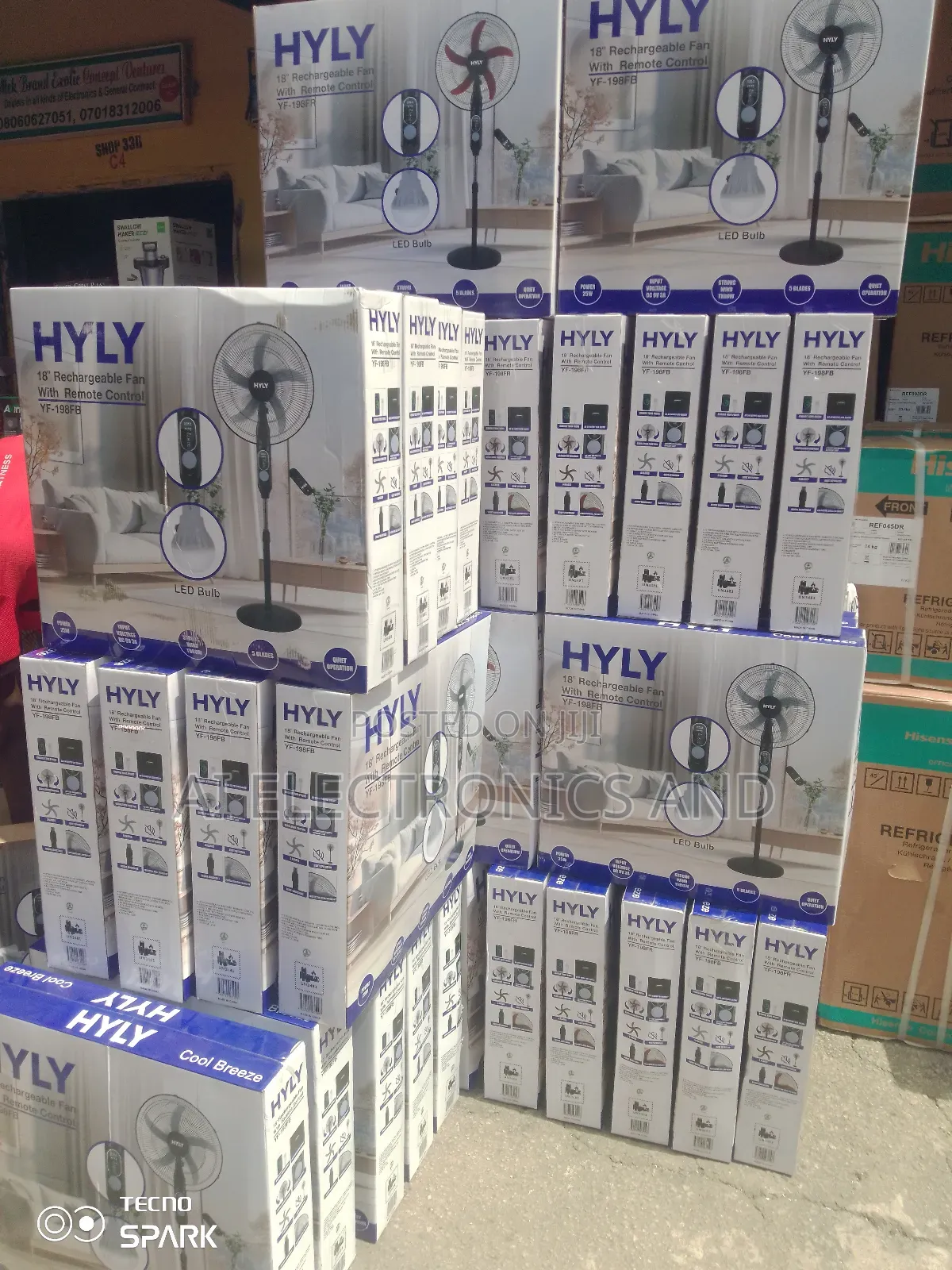 Hyly Rechargeable Fan 18inches Black Color