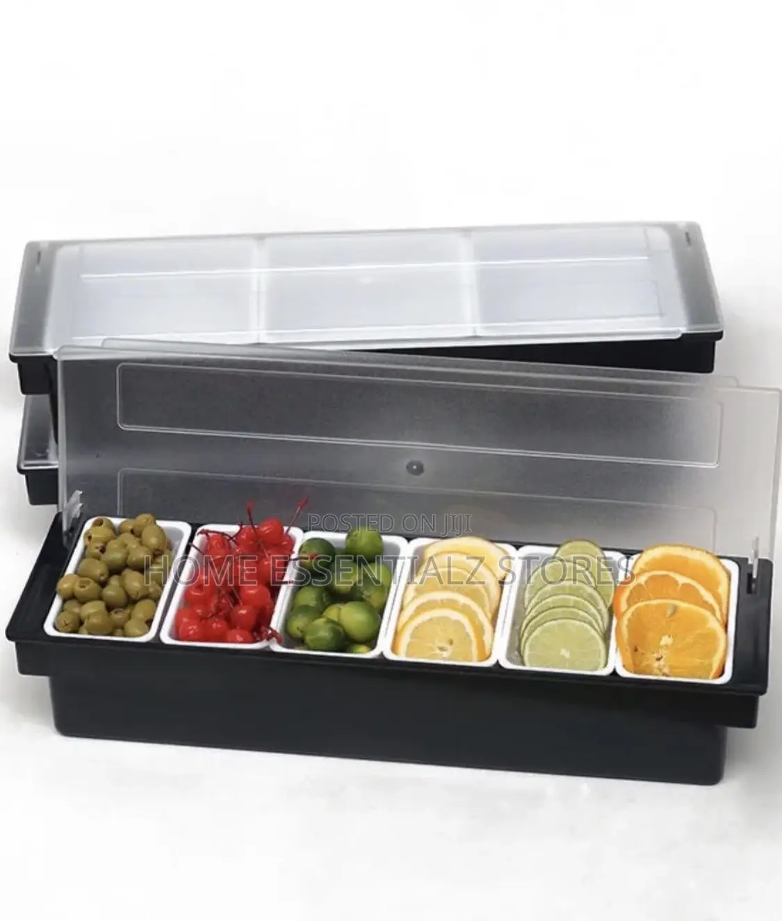 Condiment Dispenser Tray Display With 6 Compartments