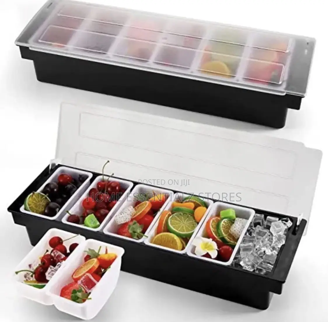 Condiment Dispenser Tray Display With 6 Compartments