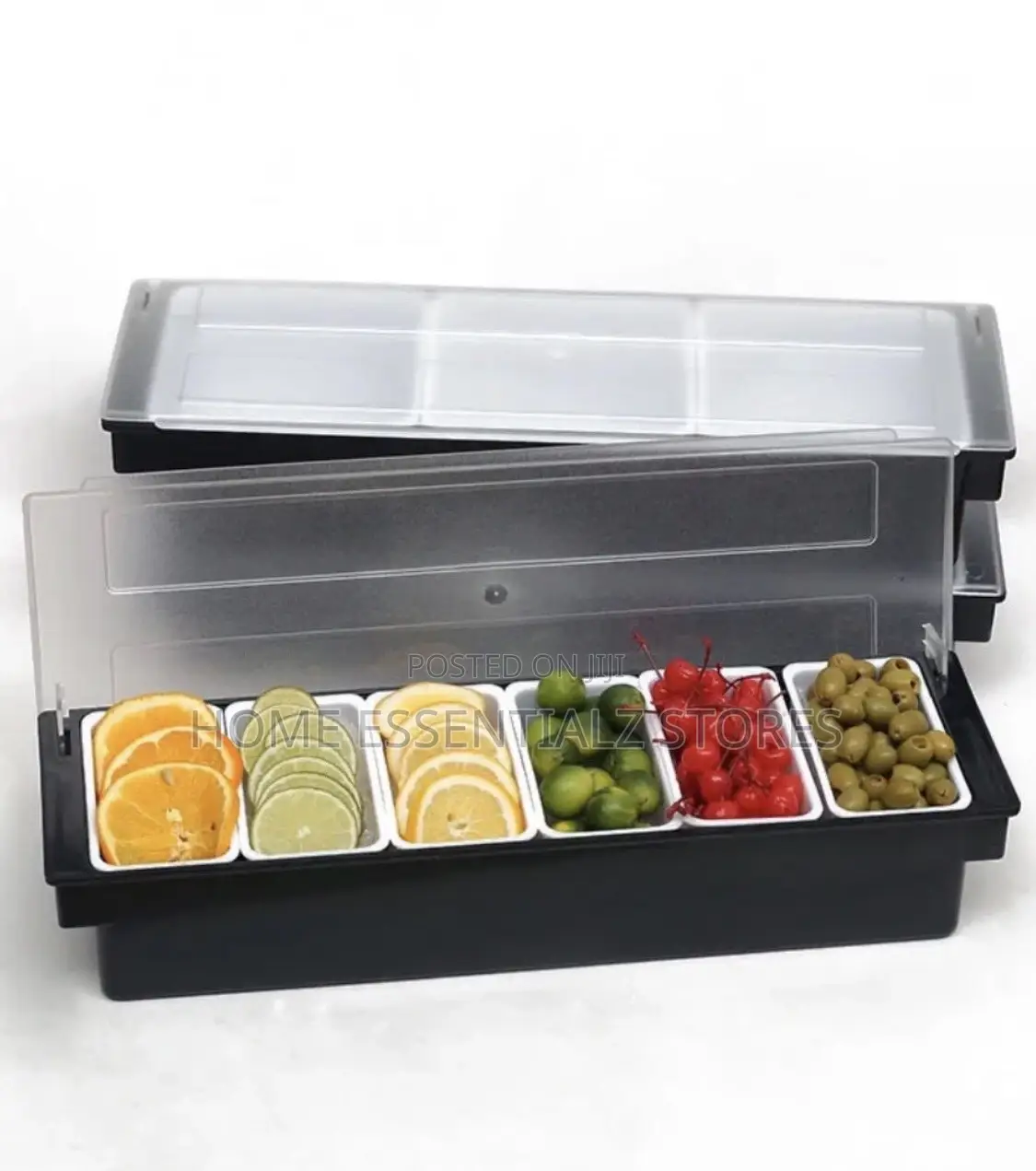 Condiment Dispenser Tray Display With 6 Compartments