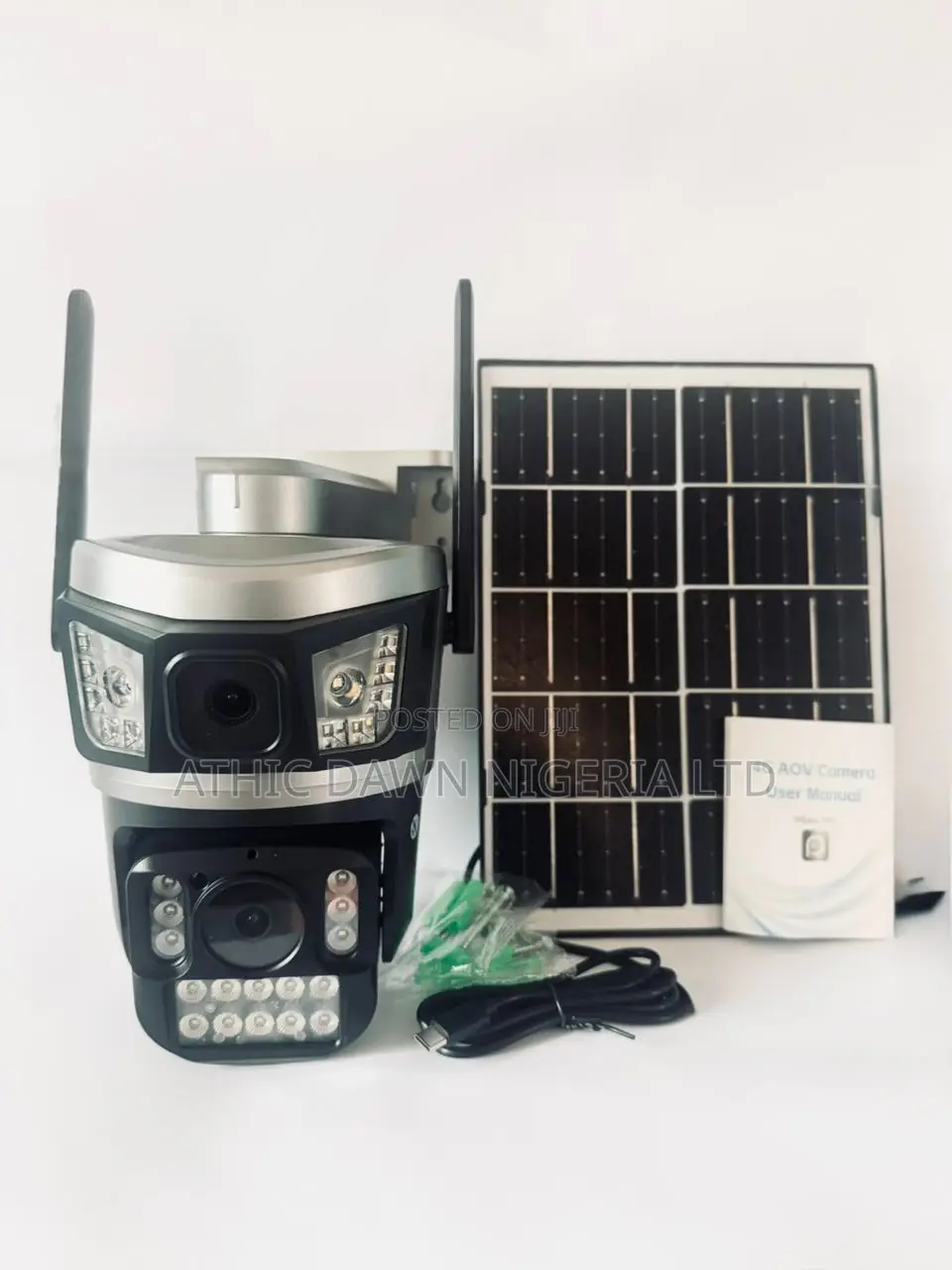 Dual Lens Double Lens Solar CCTV Camera
