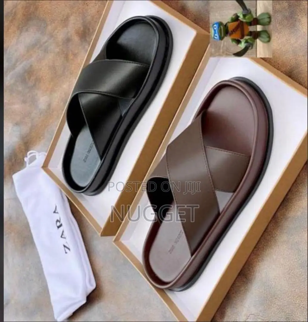 Zara Palm Slippers Brown ( Luxury Grade)