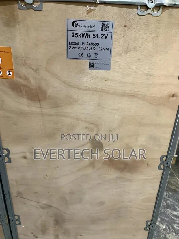 25kwhs Felicity Lithium Battery 51.2v 500a Flat Series