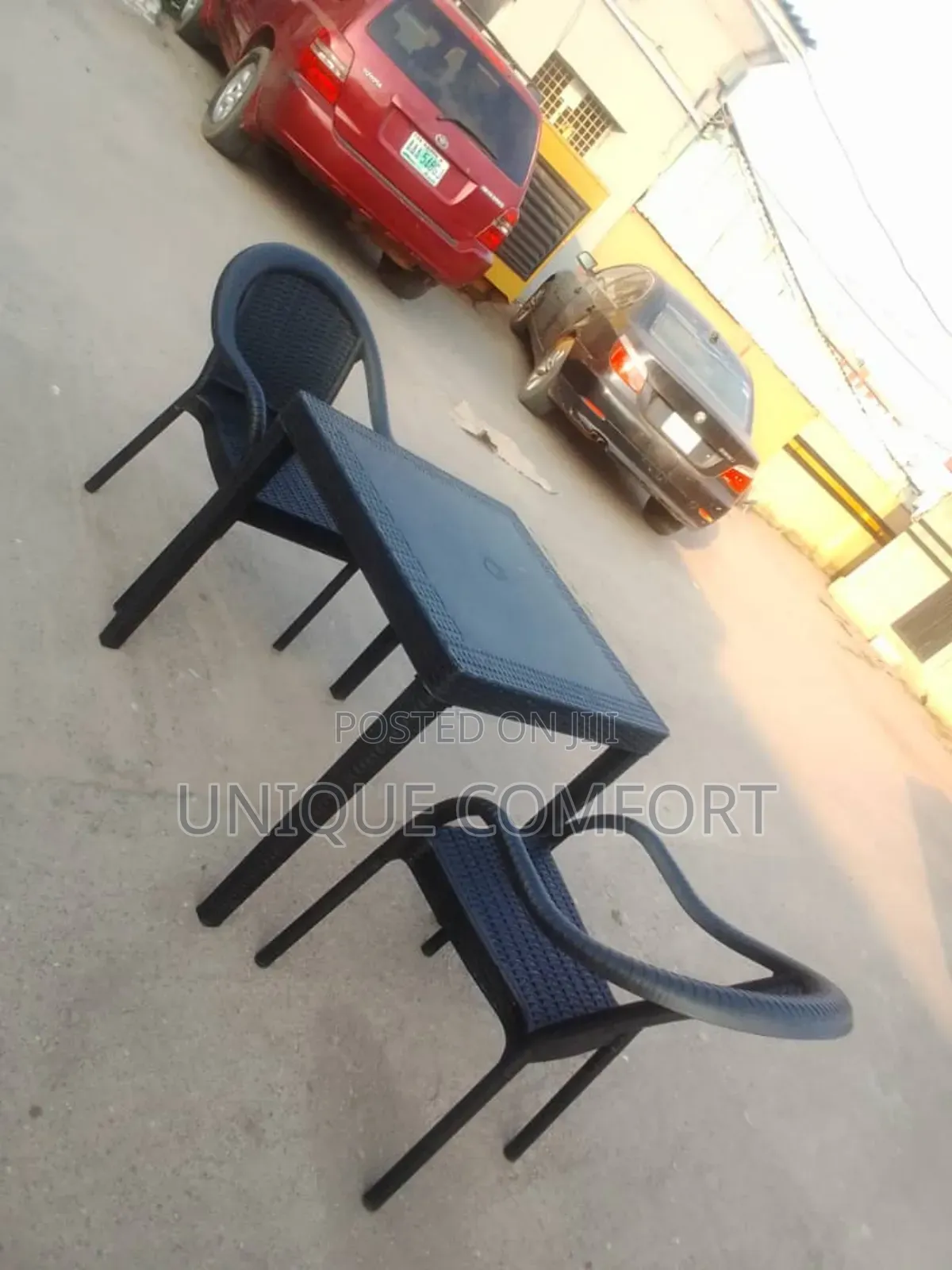 2 Seaters Rattan Plastic Outdoor Chairs With Table