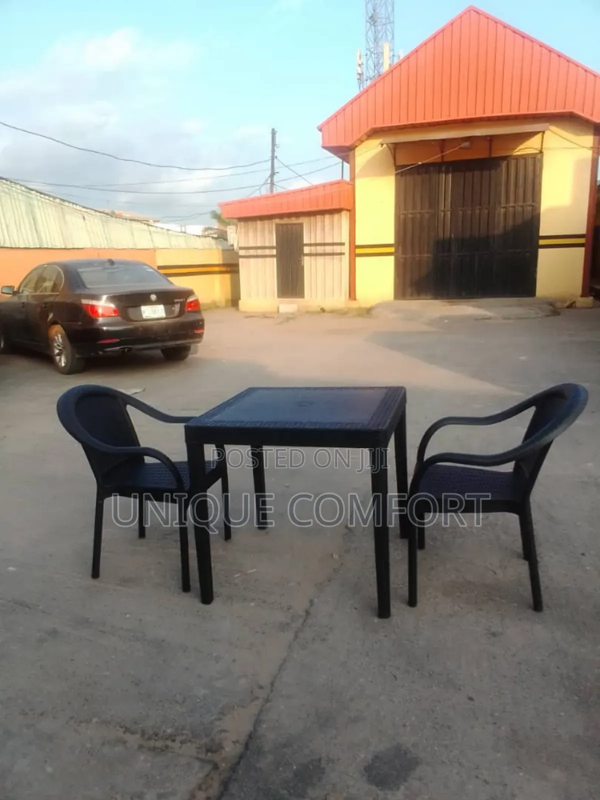 2 Seaters Rattan Plastic Outdoor Chairs With Table