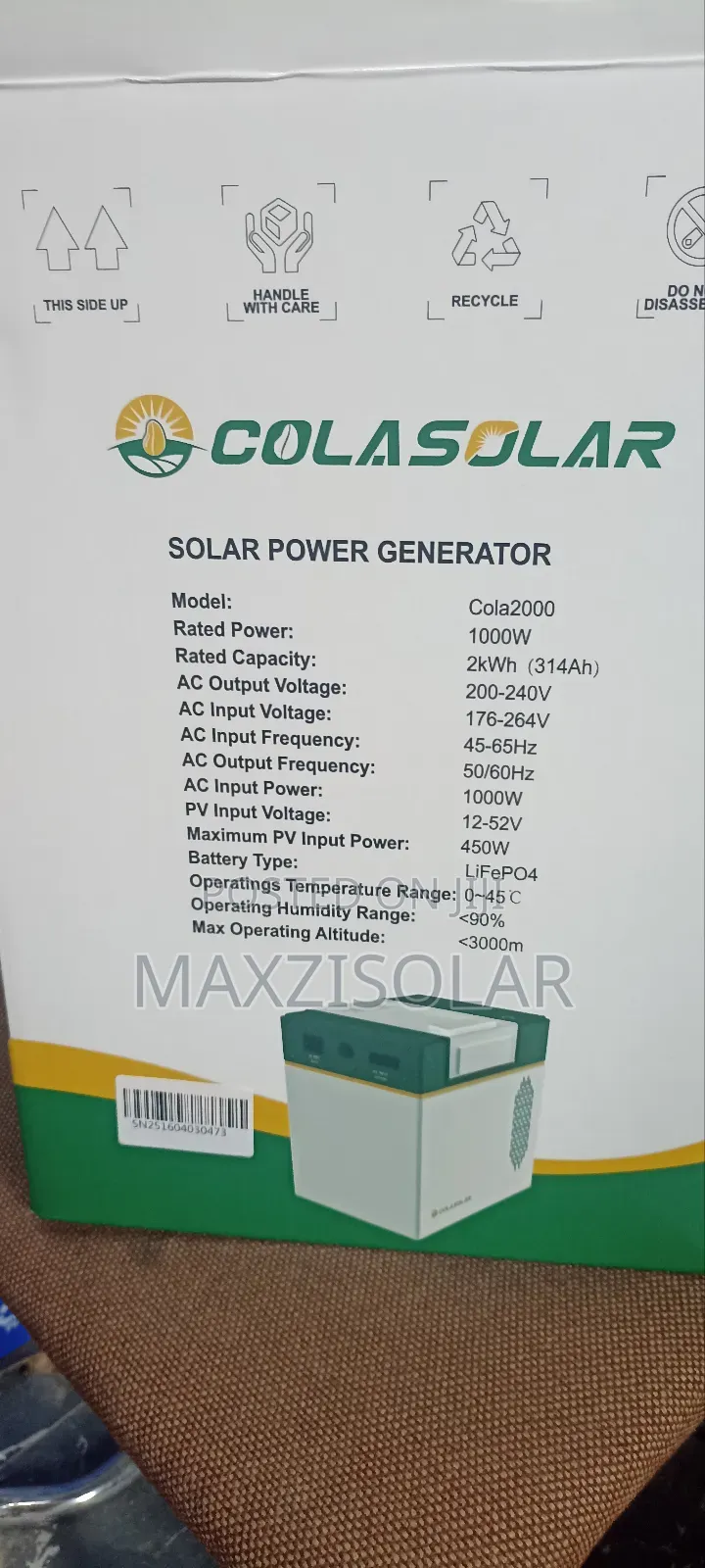 2kwh Cola Solar Generator
