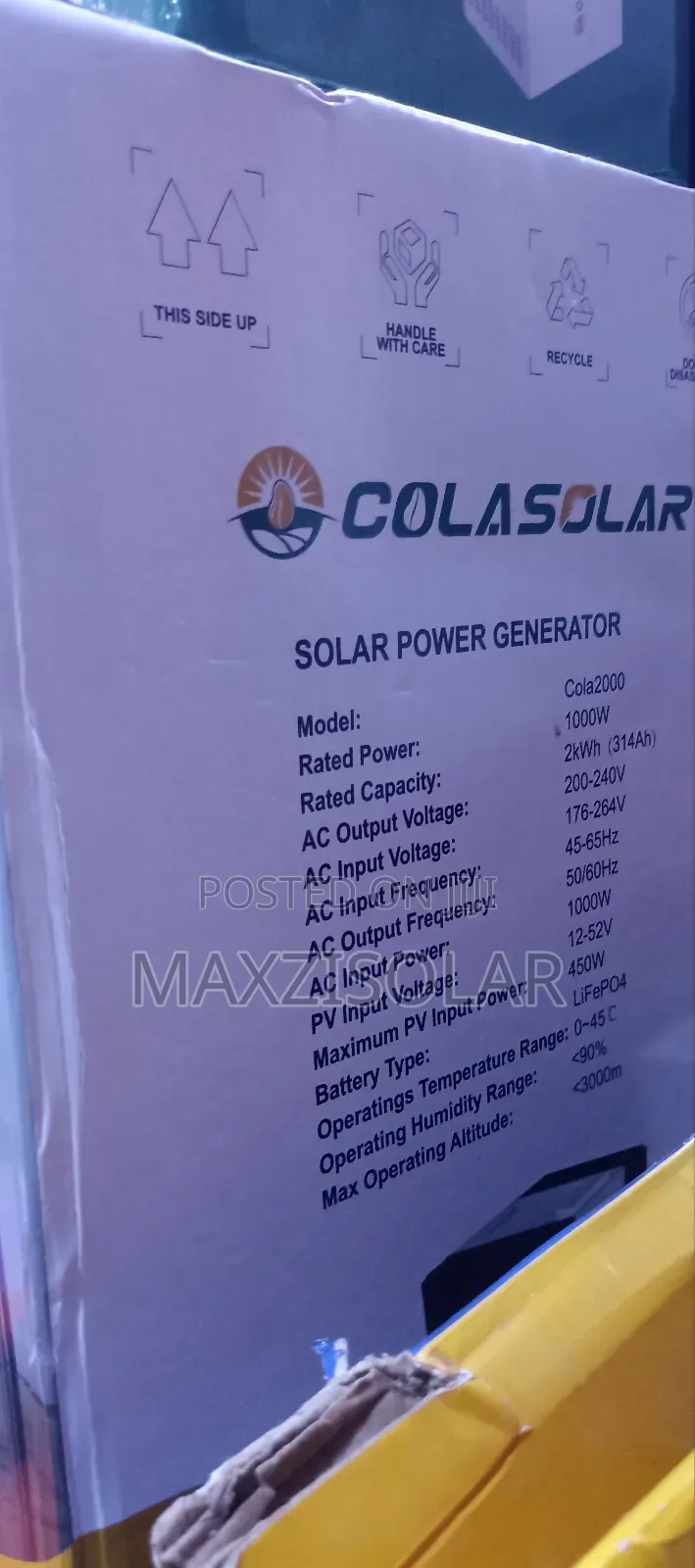 2kwh , 1000watts Cola Solar Generator