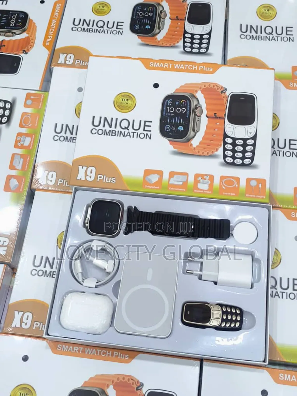 Unique Combination X9 Plus Smart Watch Powerbank, Earpod Mini Phone