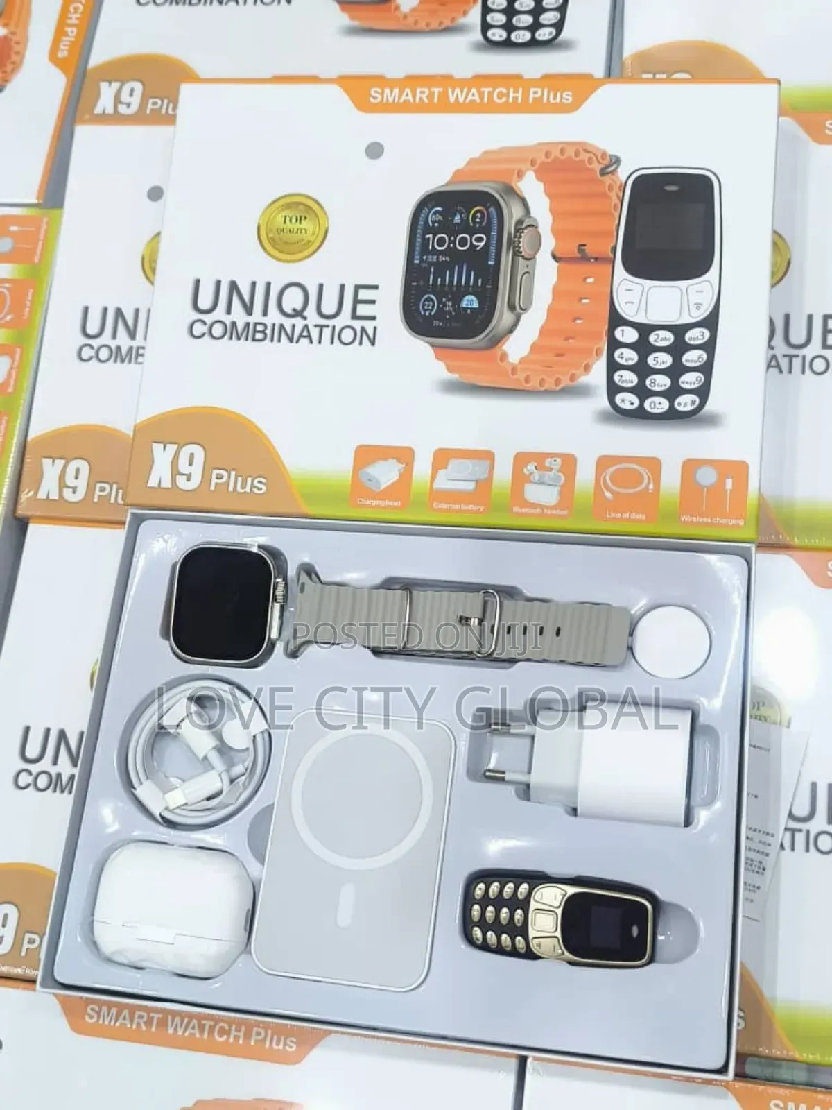 Unique Combination X9 Plus Smart Watch Powerbank, Earpod Mini Phone