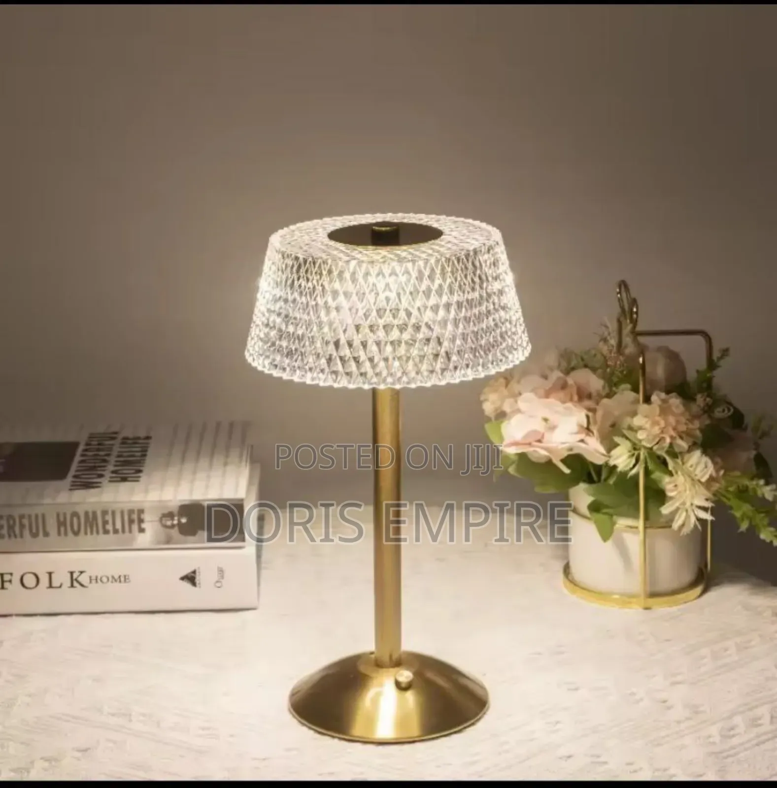 Rechargeable Crystal Decor Table Lamp