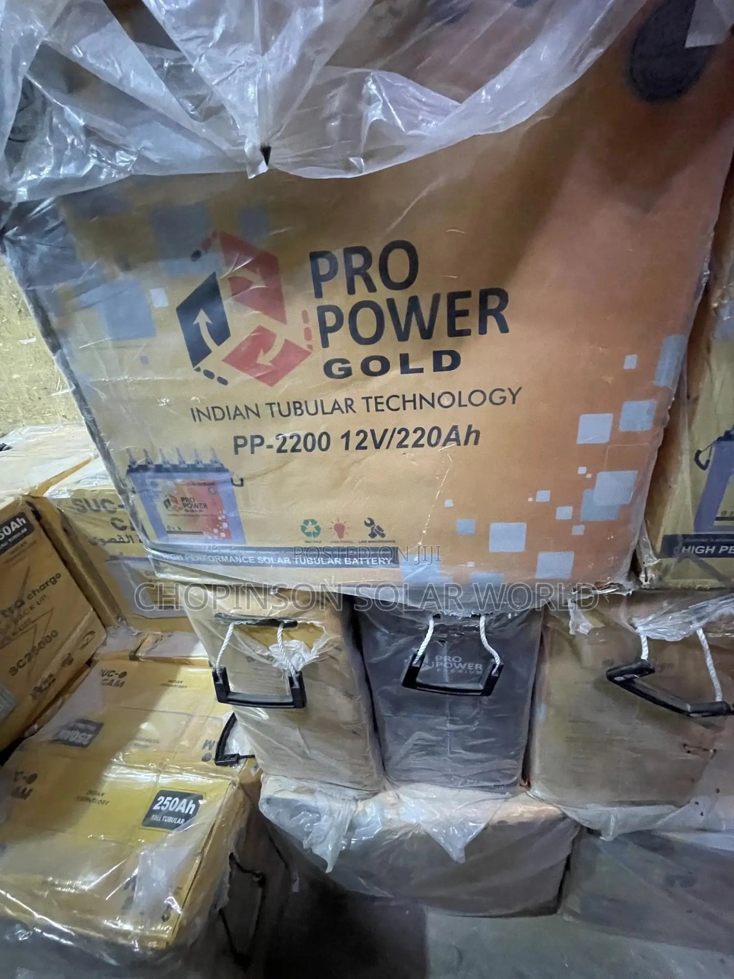 Solar Energy Pro Power Gold Tall Tubular Battery 220ah/12votts