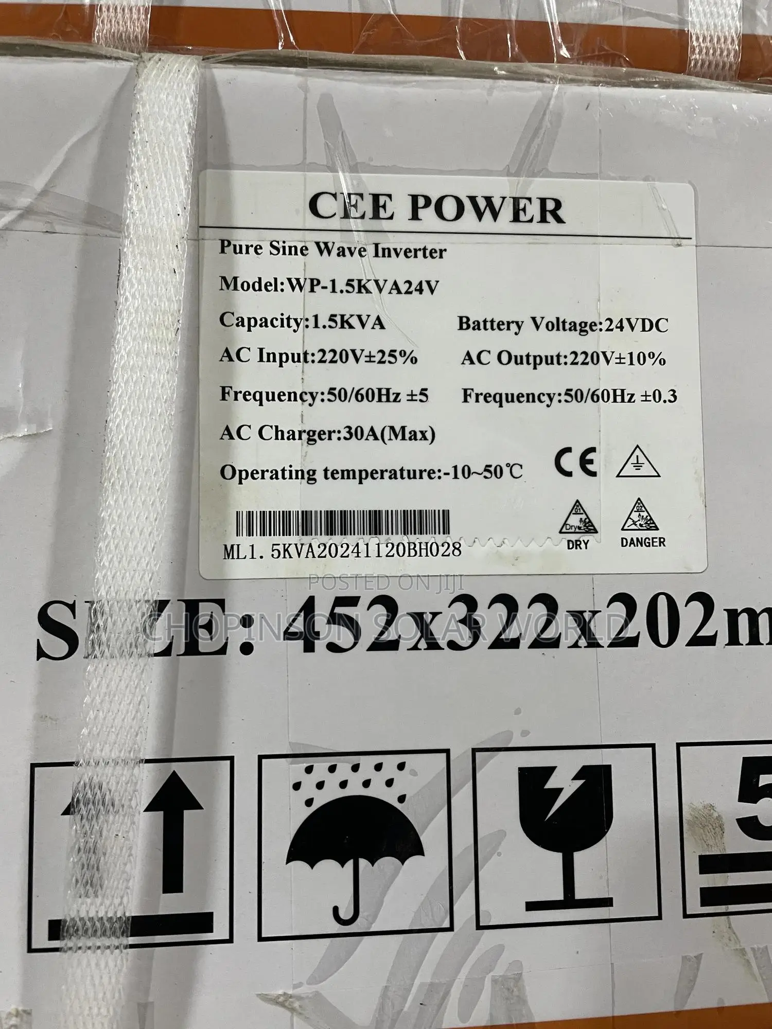 Solar Energy Cee Power Non Hybrid Inverter 1.5kva/24votts
