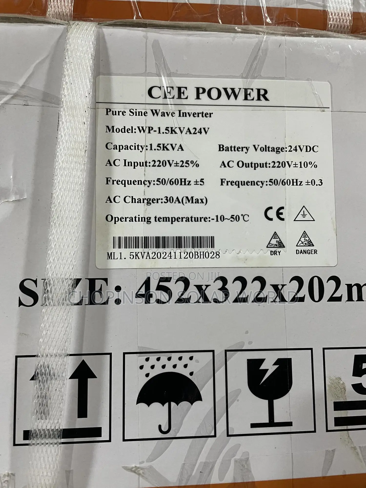Solar Energy Cee Power Non Hybrid Inverter 1.5kva/24votts