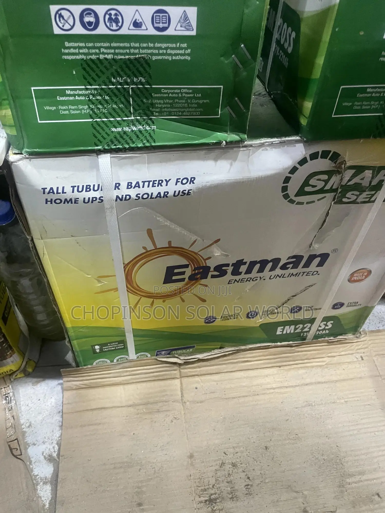 Solar Energy Eastman Tall Tubular Battery 220ah/12votts