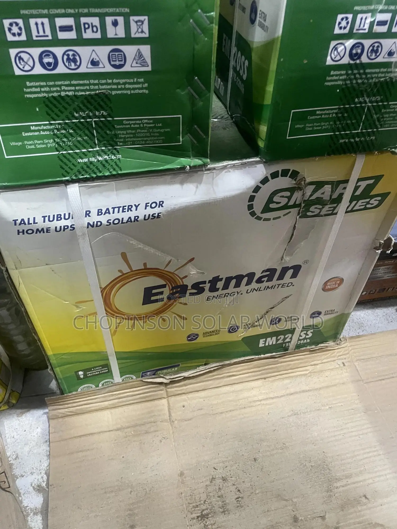Solar Energy Eastman Tall Tubular Battery 220ah/12votts