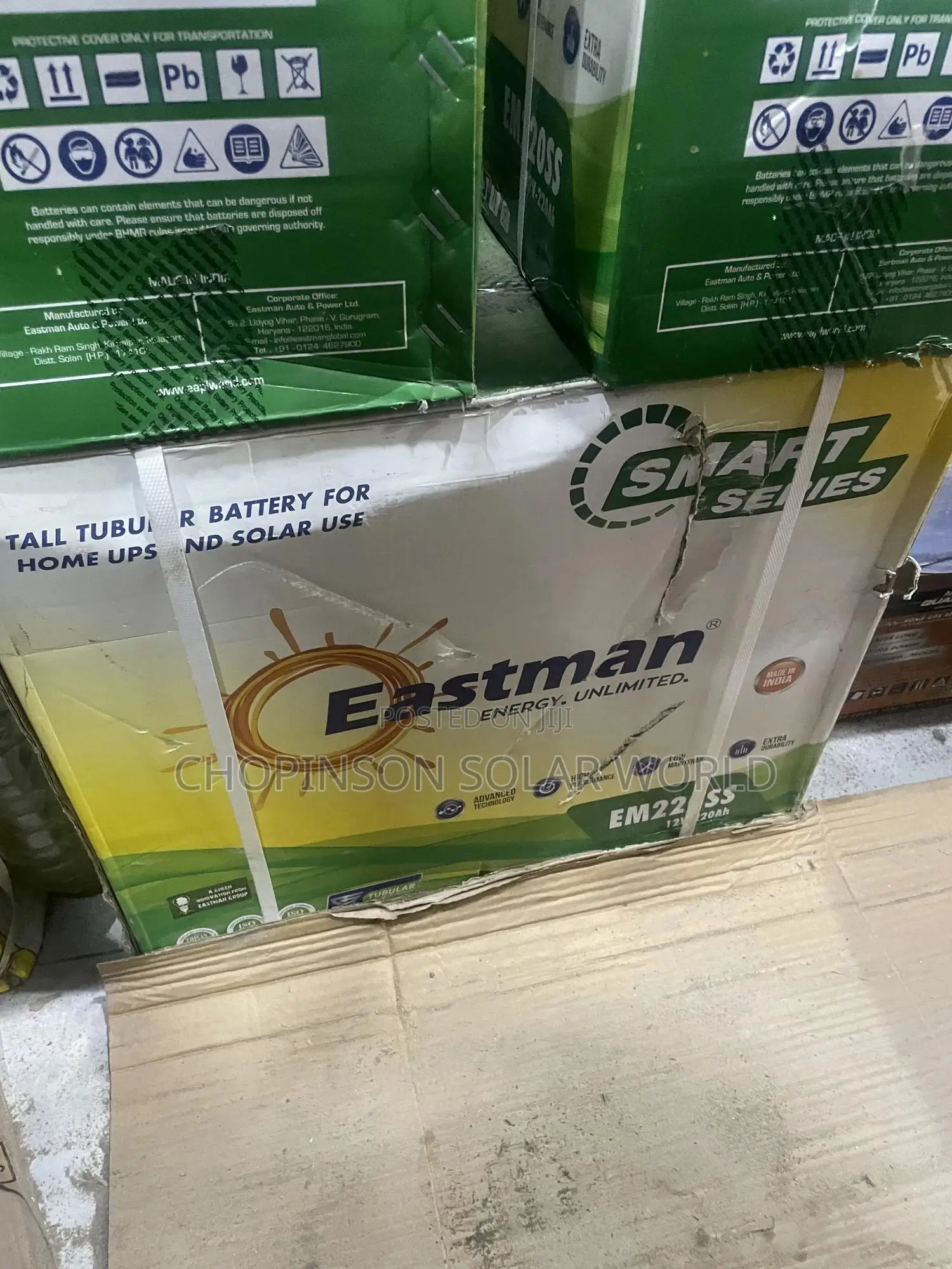Solar Energy Eastman Tall Tubular Battery 220ah/12votts