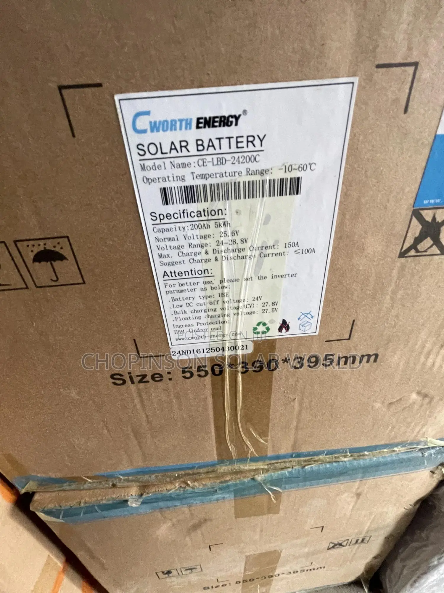 Solar Energy Cworth Lithium Ion Battery 5kwh/24votts