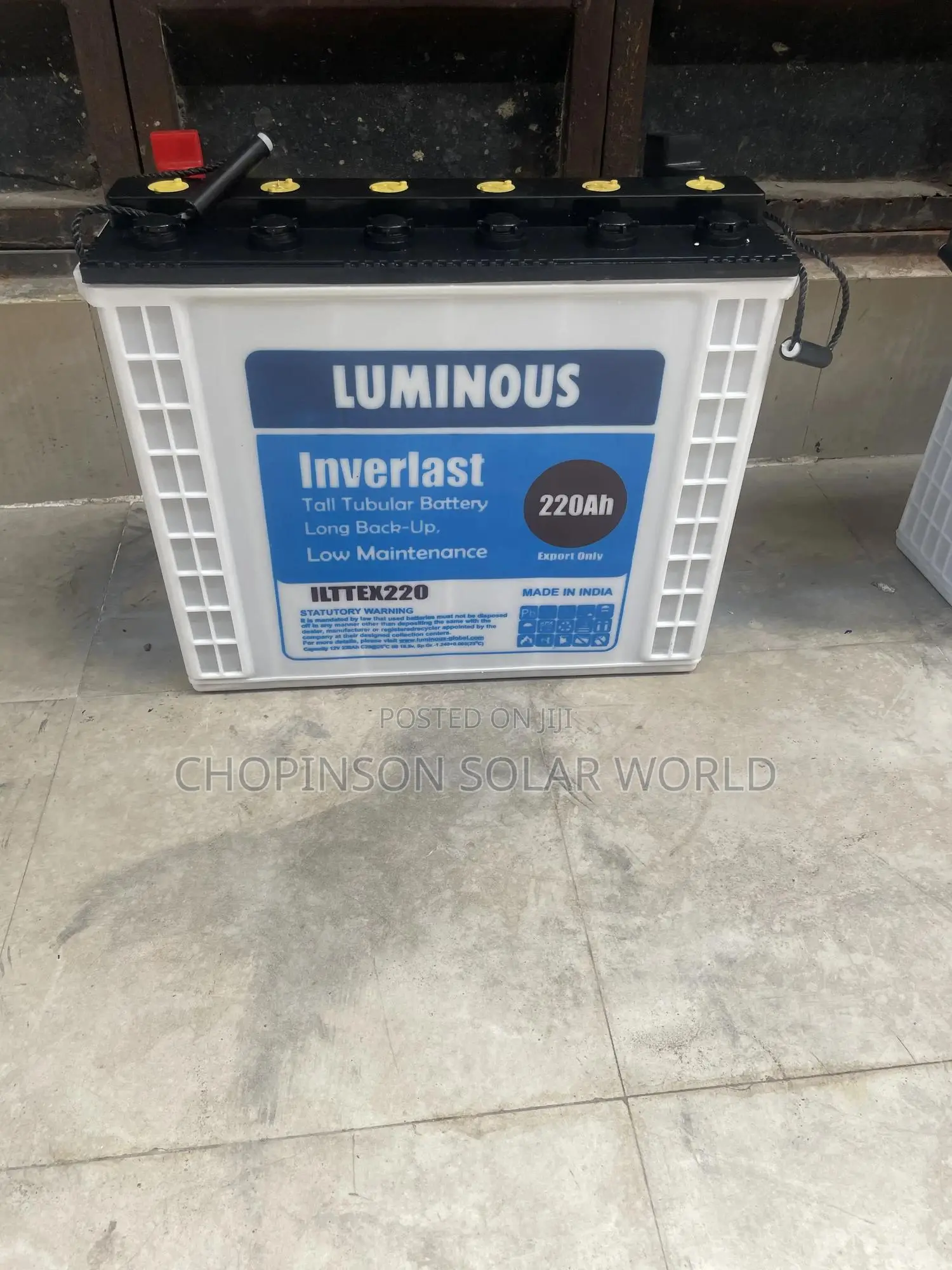Solar Energy Luminous Tall Tubular Battery 220ah/12votts