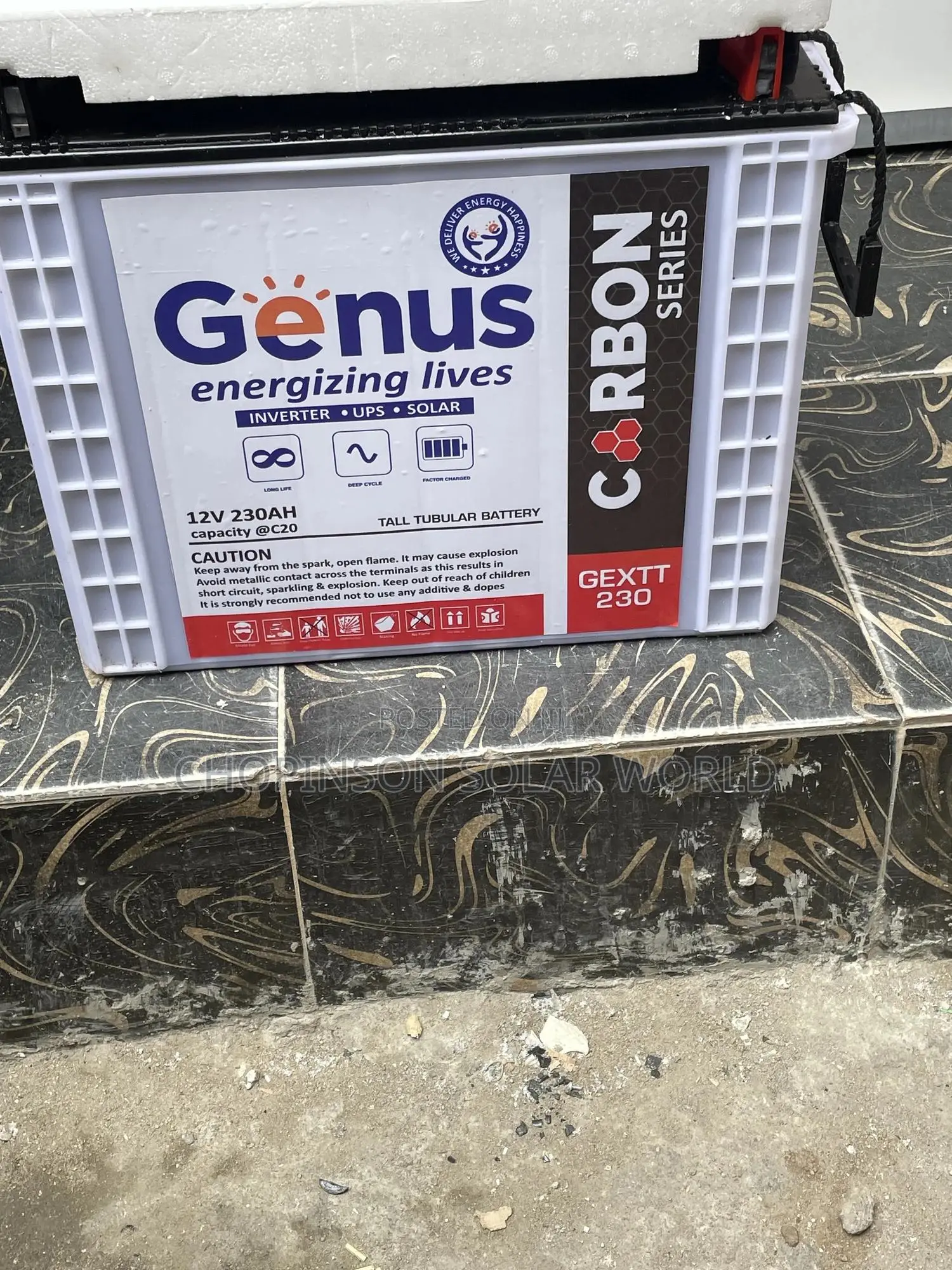 Solar Energy Genus Tall Tubular Battery 230ah/12votts