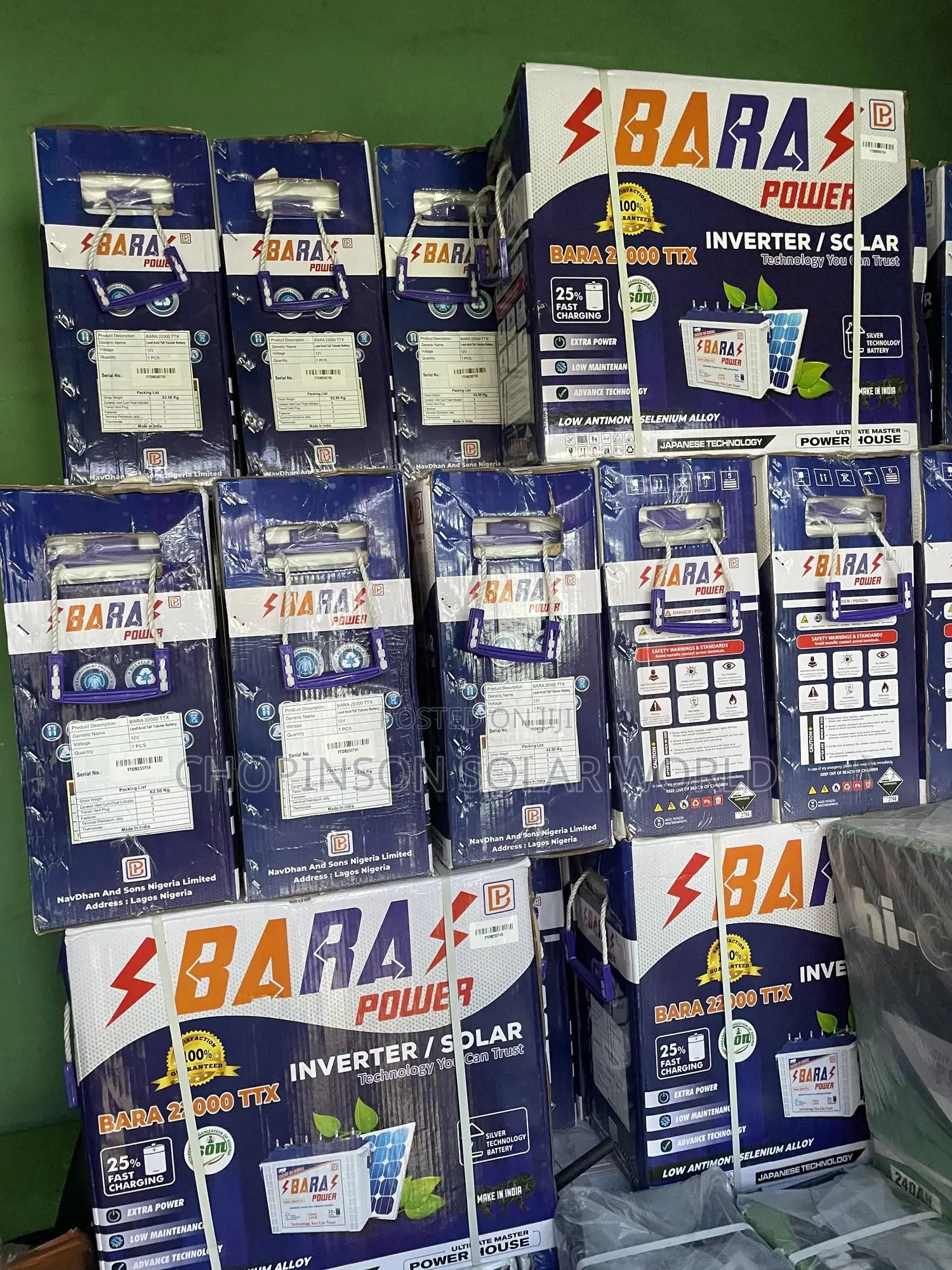 Solar Energy Para Power Tall Tubular Battery 220a/12votts
