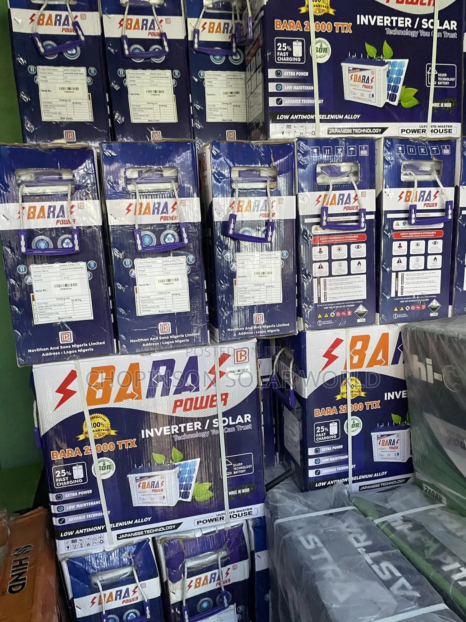 Solar Energy Para Power Tall Tubular Battery 220a/12votts