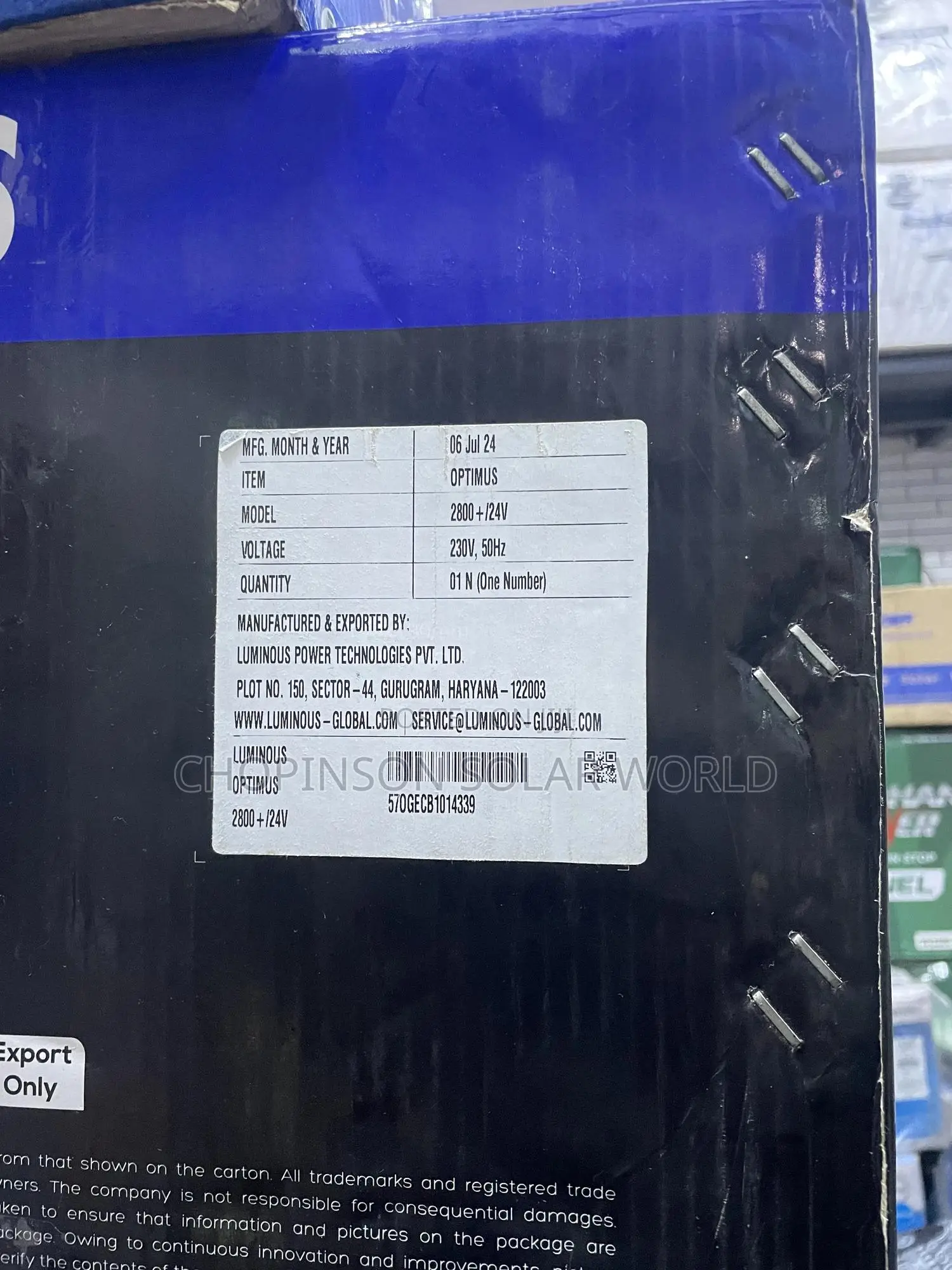 Solar Energy Luminous Non Hybrid Inverter 2.8kva/24votts