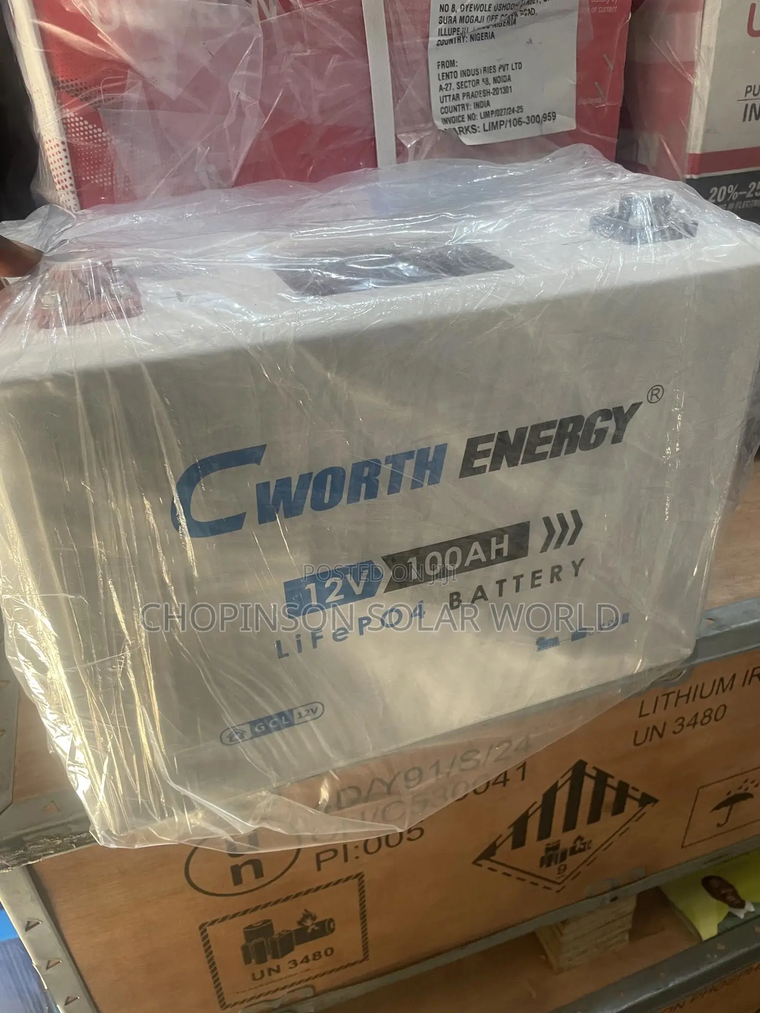 Solar Energy Cworth Lithium Ion Battery 100ah/12v/