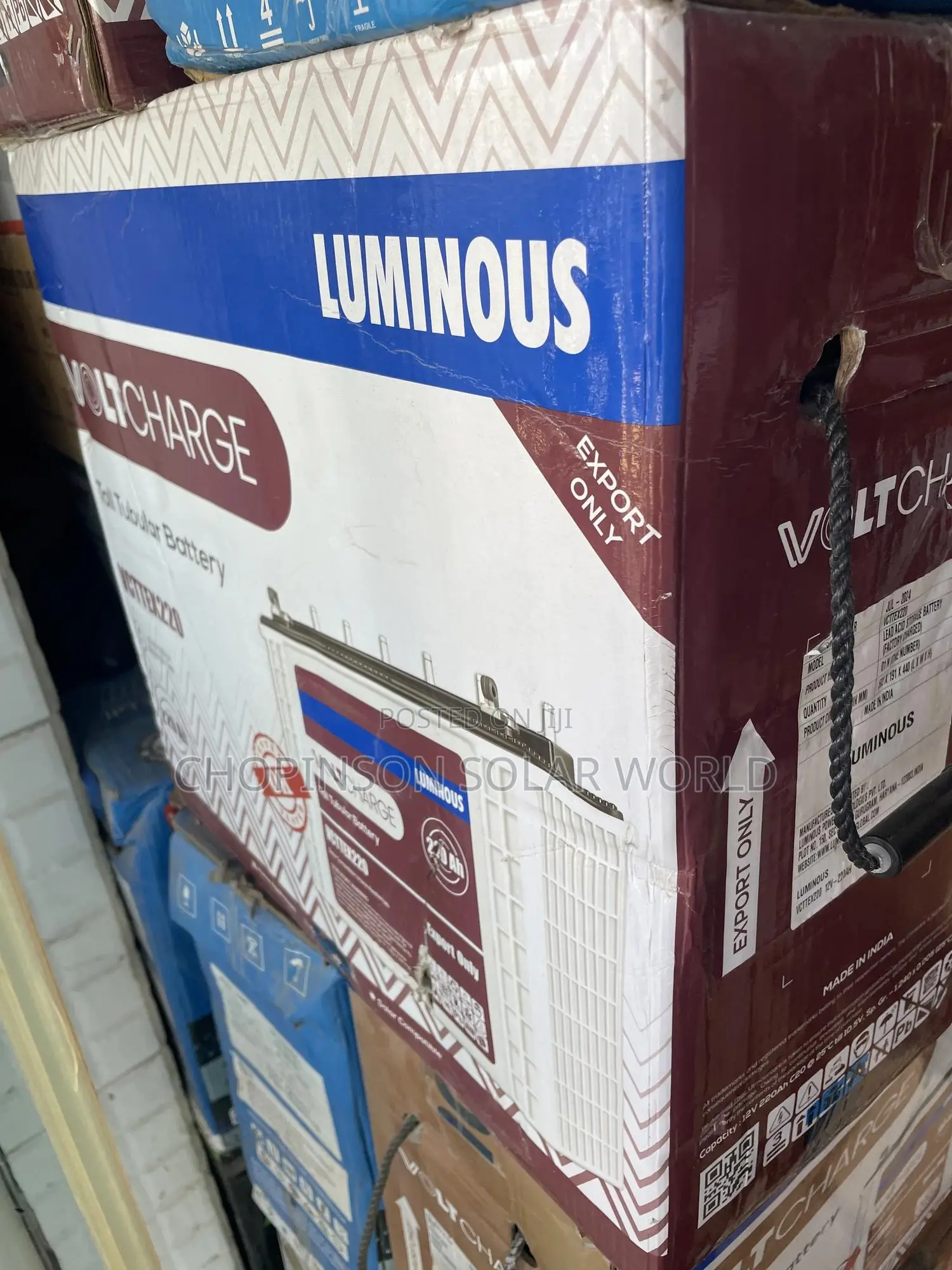 Solar Energy Luminous Tubular Battery 220ah/12v